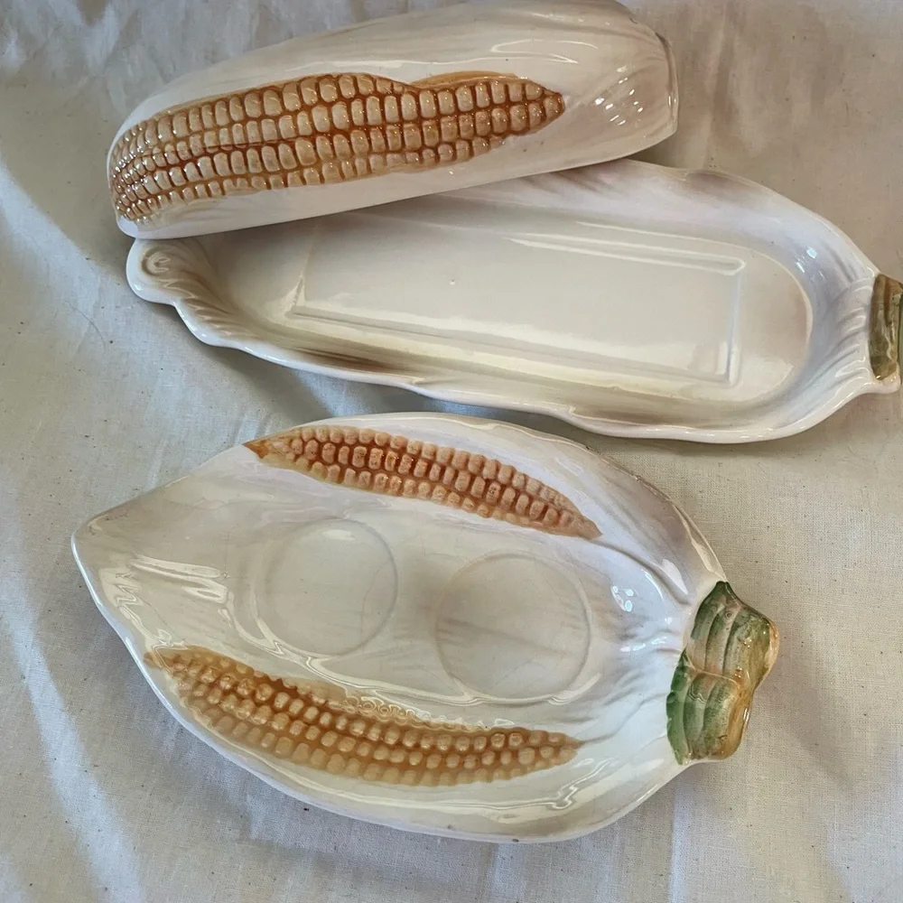 Ceramic Corn on the Cob Serving Set